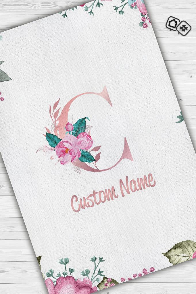 Kızımın İsmi Kişiye Özel Kişiselleştirilebilir Dokuma Tabanlı Yıkanabilir Dekoratif Ev Halısı