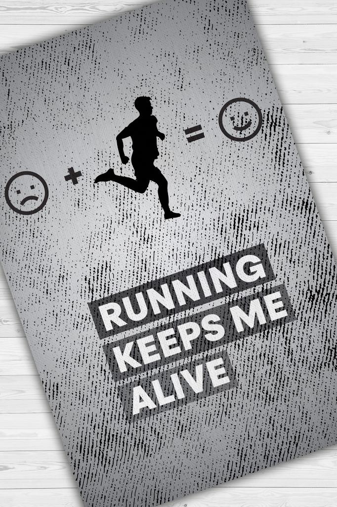 Koşmak Mutlu Eder Gri Renkli Halı Spor Sever Halısı Spor Severler Tasarım Hediyelik Halı