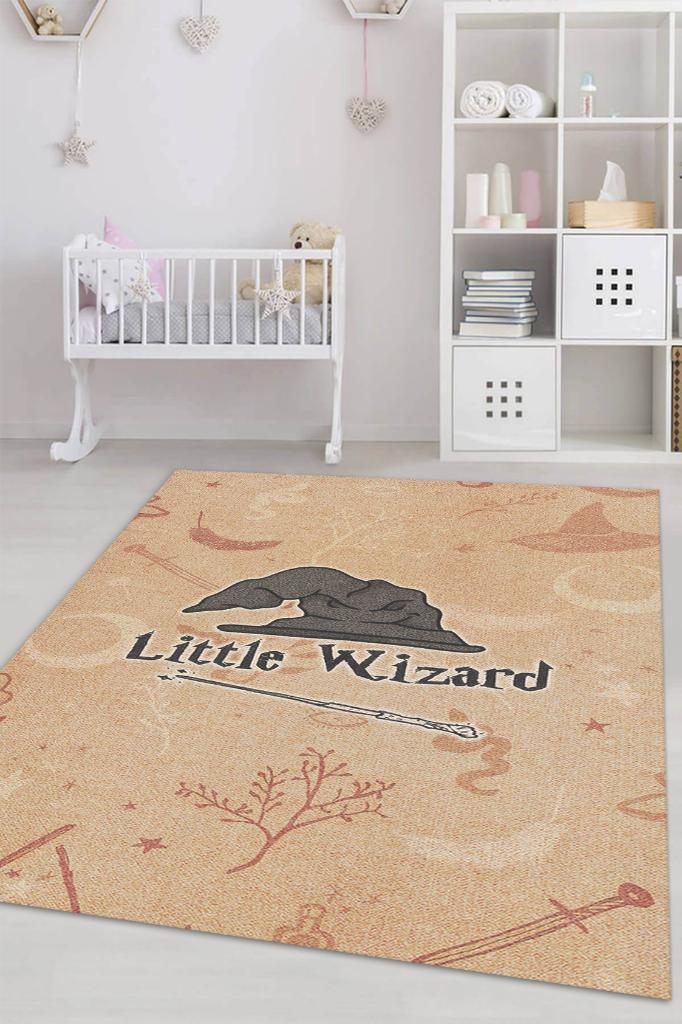 Küçük Sihirbaz Harry Potter Desenli Halı Bej Renkli Halı Harry Potter Film Sever Halısı