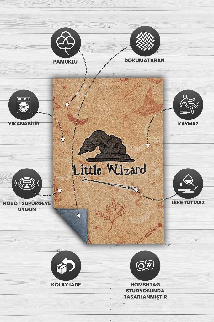 Küçük Sihirbaz Harry Potter Desenli Halı Bej Renkli Halı Harry Potter Film Sever Halısı