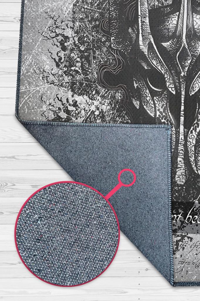 Kutsal Tohumlar Film Desenli Siyah Gri Renkli Yüzüklerin Efendisi Halısı Film Temalı Halı