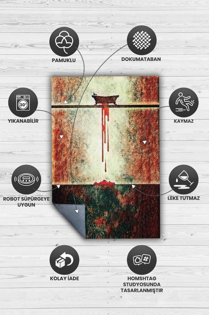 Küvet Film Desenli Halı Breaking Bad Film Halısı Çok Renkli Art Deko Film Serisi Halı