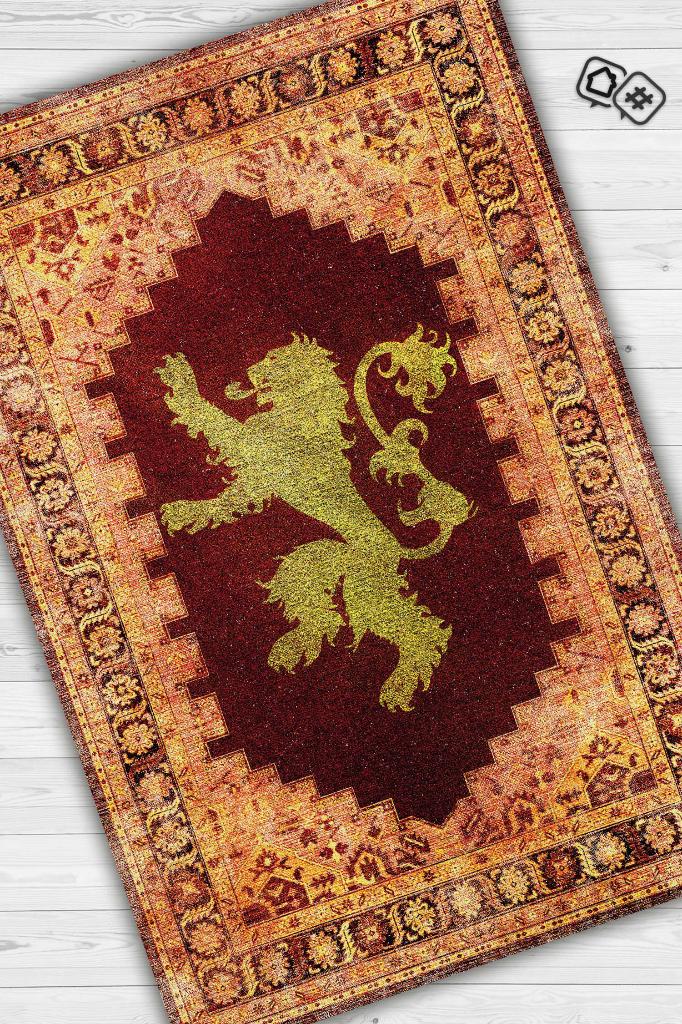Lannister Hanedanı Desenli Game Of Thrones Film Halısı Çok Renkli Etnik Film Serisi Halı