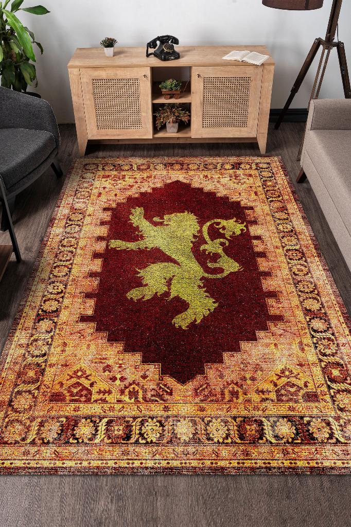 Lannister Hanedanı Desenli Game Of Thrones Film Halısı Çok Renkli Etnik Film Serisi Halı