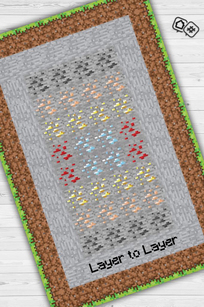 Layers Çok Renkli Oyuncu Halısı Gri Renk Gamer Temalı Halı Minecraft Sever Hediyelik Halı