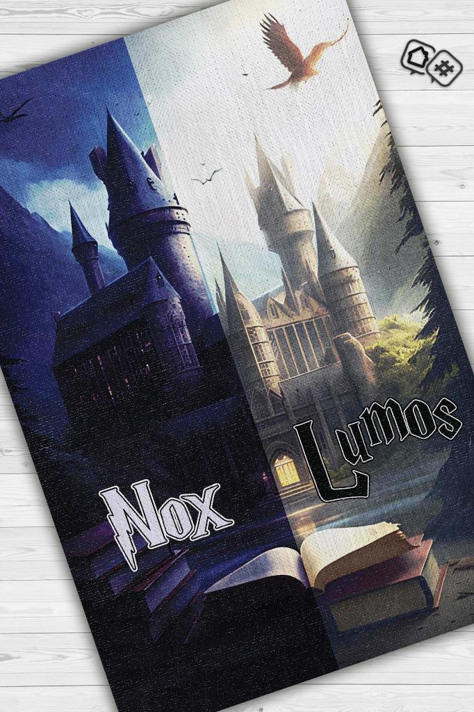 Lumos Nox Art Deco Harry Potter Desenli Halı Yıkanabilir Genç Odası Halısı Çok Renkli Halı