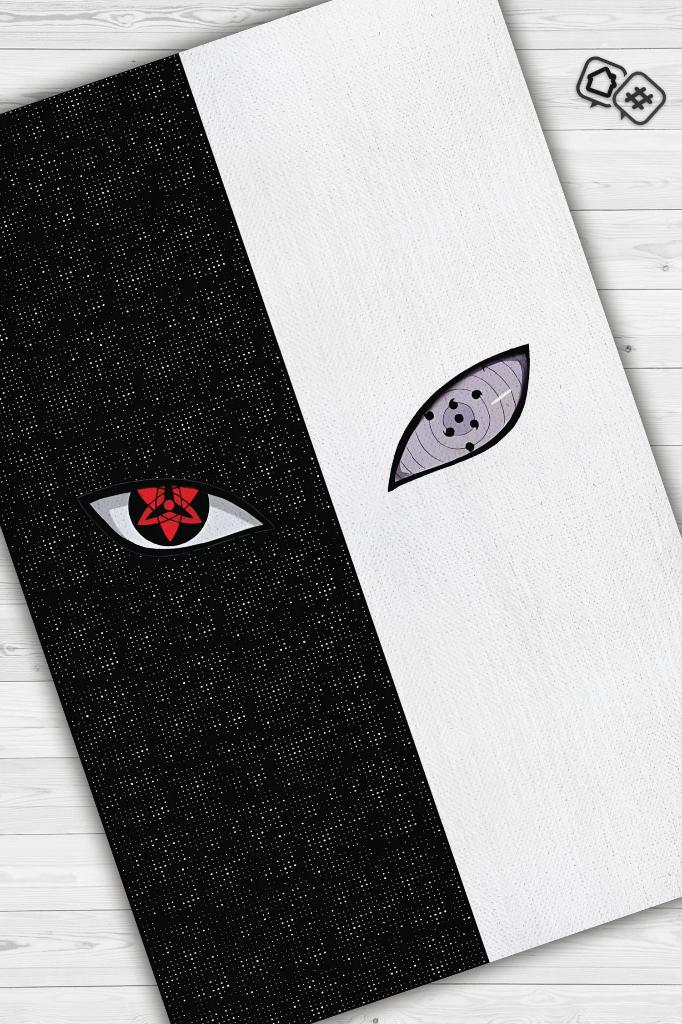 Mangekyo Rinnegan Siyah Beyaz Renk Halı Modern Halı Desenli Anime Sever Halı Hediyelik Halı