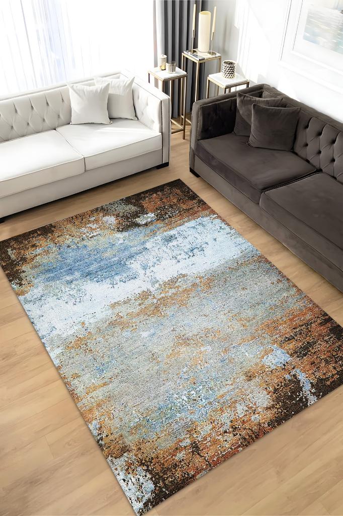 Mavi Toprak Dekoratif Halı