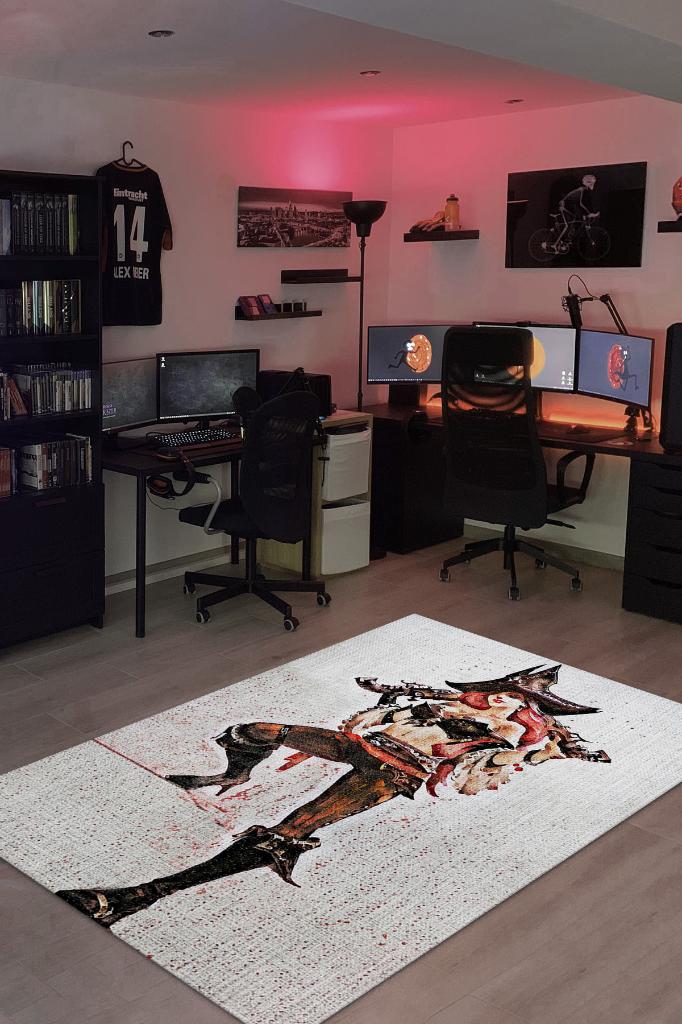 Miss Fortune Çok Renkli Oyuncu Halısı Zemin Beyaz Gamer Temalı League Of Legends Sever Halı