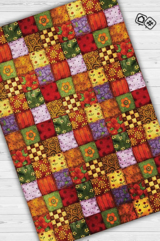 Mutfaktaki Bahar Çiçekli Mutfak Halısı Çok Renkli Dekoratif Halı Patchwork Mutfak Halısı