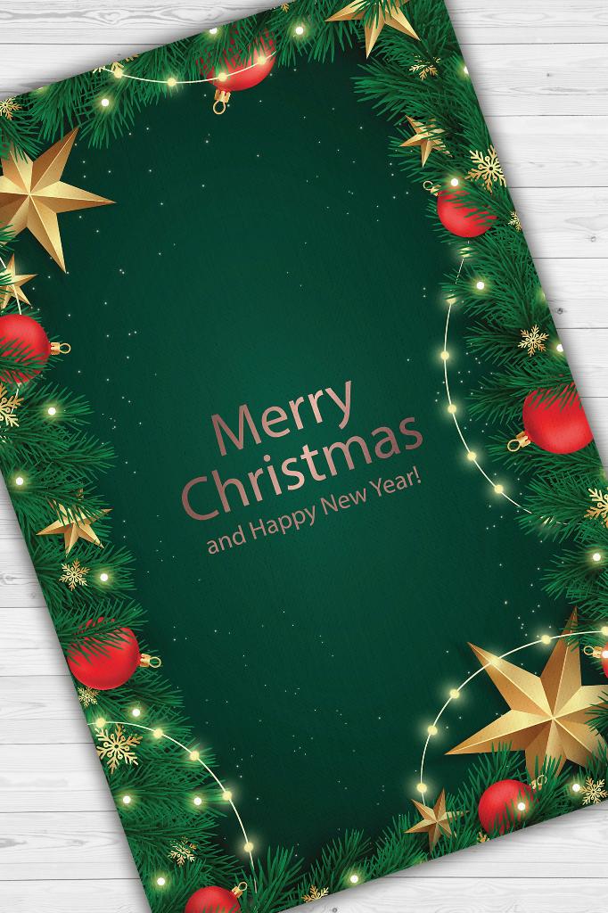 Mutlu Noeller Yeşil Renkli Yeni Yıl Parti Halısı Çok Renkli Yılbaşı Temalı Hediyelik Halı