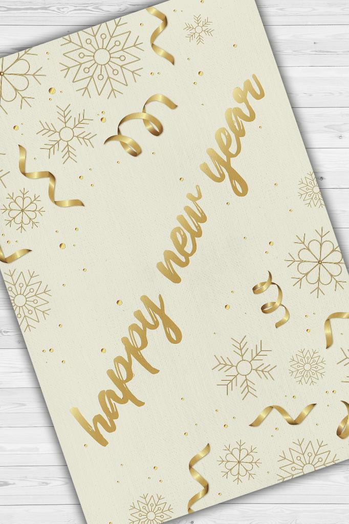 Mutlu Yıllar Yeni Yıl Temalı Halı Krem Renkli Yeni Yıl Parti Halısı Yılbaşı Hediyelik Halı