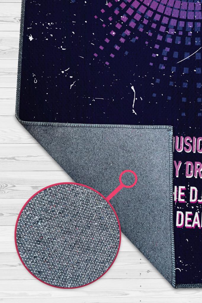 Müzik Bağımlısı Art Müzik Halısı Koyu Renkli Müzik Halısı Ritim Figürlü Renkli Modern Halı