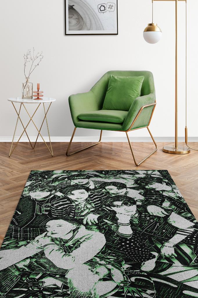 Nct Koyu Renkli Halı Müzik Sever Halısı Kpop Figürlü Genç Odası Halısı Özel Tasarım Halı