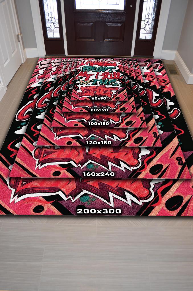 Neden Hala Bunu Yapıyorum Graffiti Temalı Renkli Genç Odası Halsı Dekoratif Graffiti Halısı