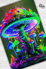 Homshtag Neon Mantar Çok Renkli Mantarlı Mutfak Halısı Neon Mantar Baskılı Özel Tasarım Halı