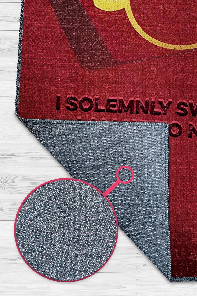 No Good Kırmızı Renkli Harry Potter Halısı Çocuk Odası Halısı Bohem Tarzlı Film Halısı