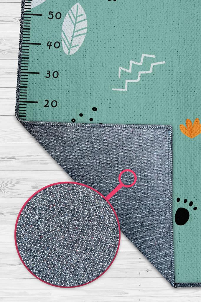 Oğlum Büyüyor Metreli Yeşil Renkli Çocuk Odası Halısı Minimal Çocuk Halıs Bebek Temalı Halı