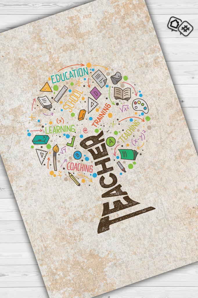 Öğretmen Ağacı Dekoratif Öğretmen Halısı