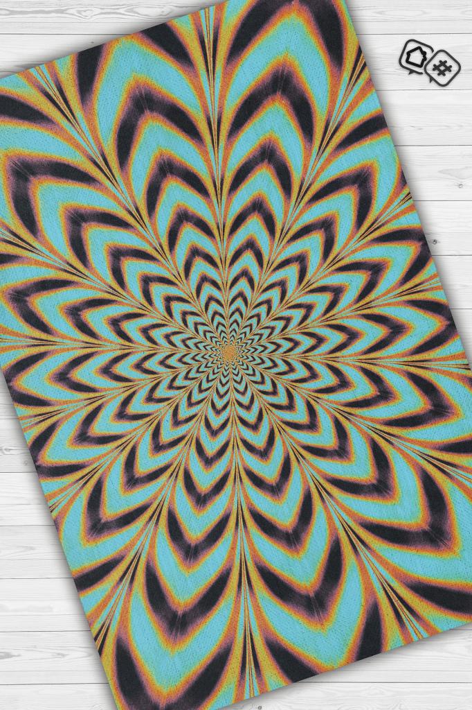 Optik İllüzyon Dokuma Tabanlı Geometrik Halı Kareli Oturma Odası Halısı Renkli Salon Halısı