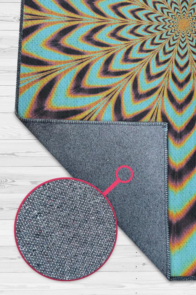 Optik İllüzyon Dokuma Tabanlı Geometrik Halı Kareli Oturma Odası Halısı Renkli Salon Halısı