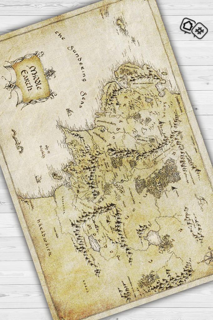 Orta Dünya Yüzüklerin Efendisi Desenli Halı Bej Renk Yüzüklerin Efendisi Film Sever Halısı