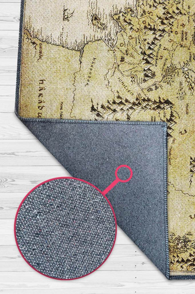 Orta Dünya Yüzüklerin Efendisi Desenli Halı Bej Renk Yüzüklerin Efendisi Film Sever Halısı