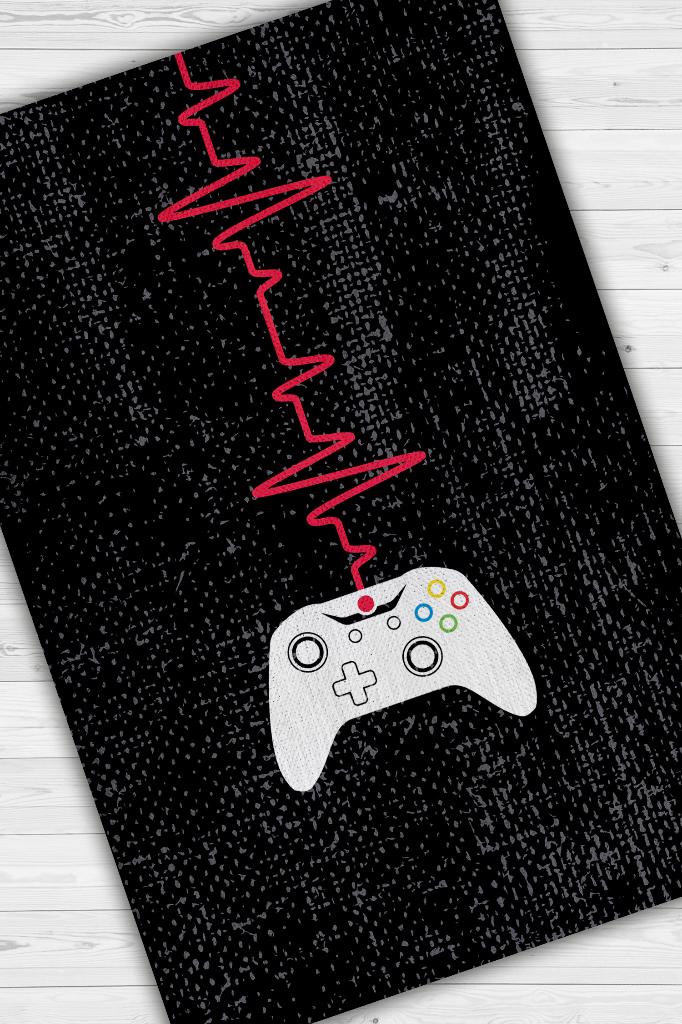 Oyun Ritmi Siyah Oyuncu Halısı Gamer Tasarım Halı Oyuncuya Hediye Halı Konsol Temalı Halı