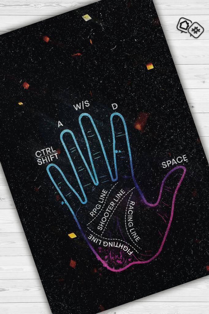 Oyuncu El Falı Çok Renkli Oyuncu Halısı Neon Renk Gamer Temalı Halı Oyuncuya Hediyelik Halı