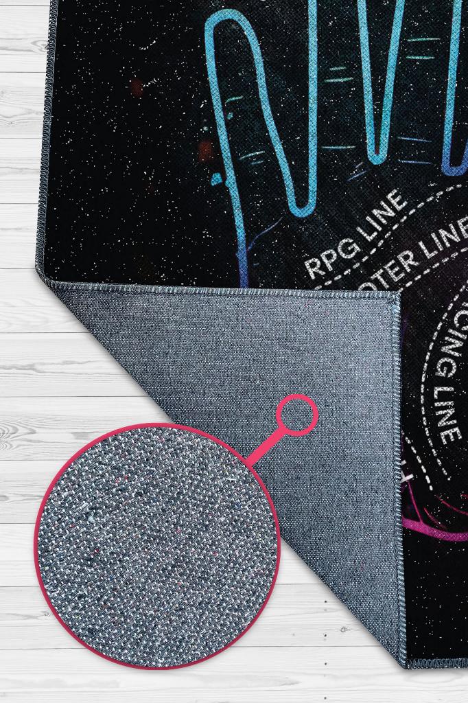 Oyuncu El Falı Çok Renkli Oyuncu Halısı Neon Renk Gamer Temalı Halı Oyuncuya Hediyelik Halı