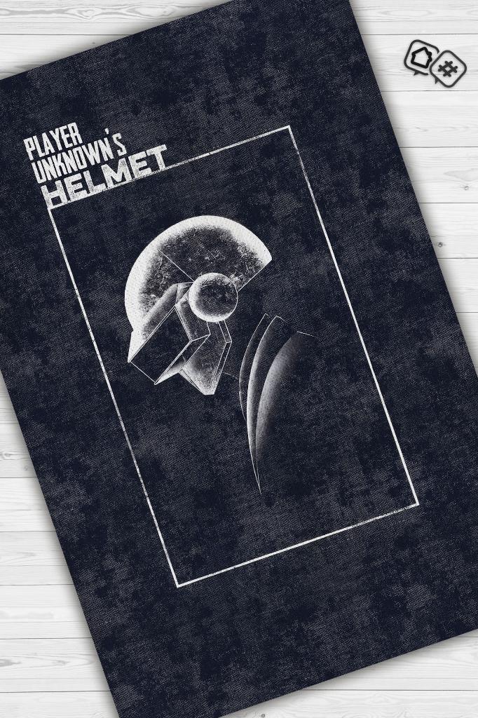 Oyuncunun Kaskı Siyah Renk Oyuncu Halısı Koyu Renk Gamer Temalı Halı Pubg Sever Hediye Halı