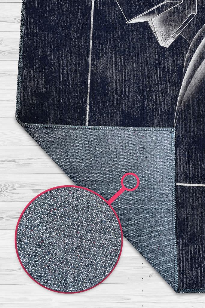 Oyuncunun Kaskı Siyah Renk Oyuncu Halısı Koyu Renk Gamer Temalı Halı Pubg Sever Hediye Halı