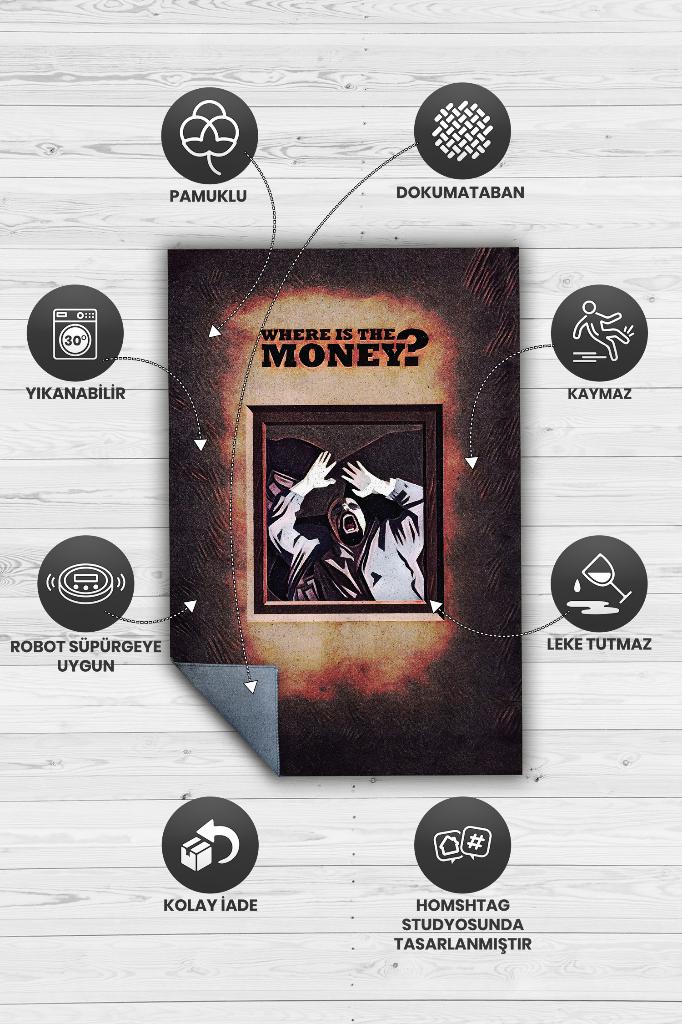 Para Nerede Film Desenli Halı Breaking Bad Film Halısı Çok Renkli Gölgeli Film Serisi Halı