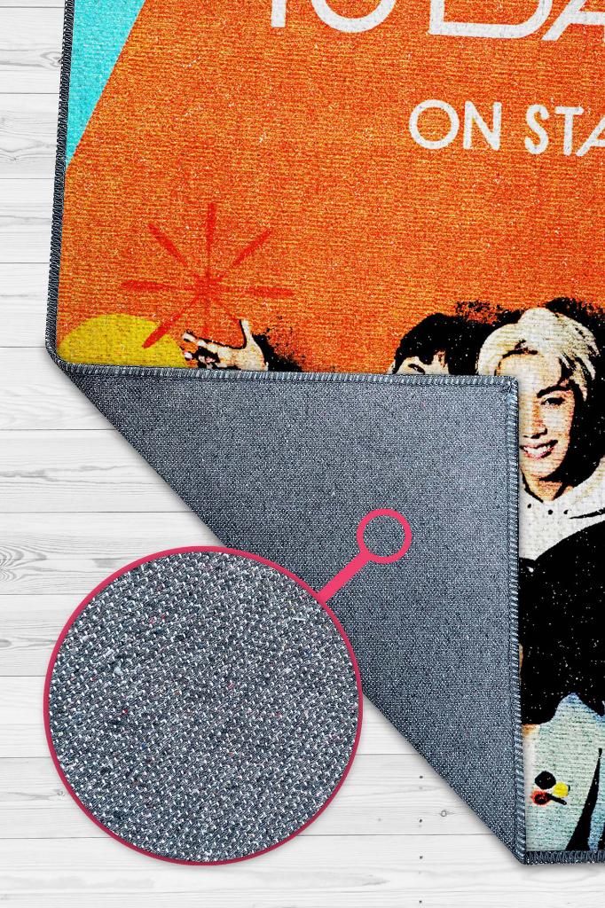 Permission To Dance Renkli Halı Kpop Sever Dokuma Müzik Sever Halısı Kpop Temalı Halı