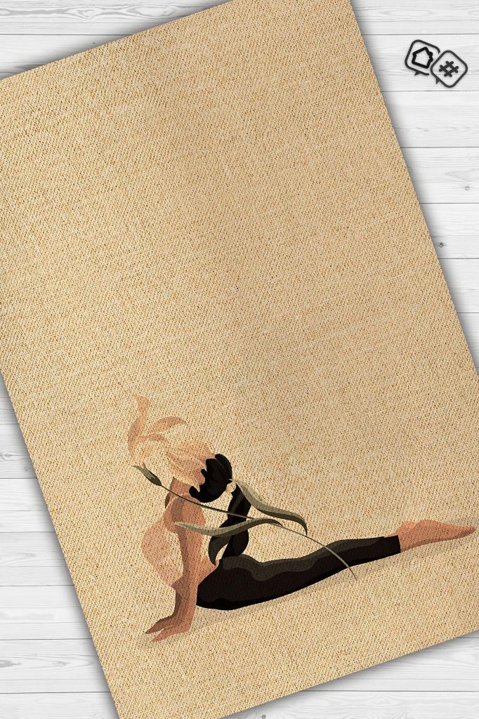 Homshtag Pilates Bej Renkli Yoga Sever Halısı Hediyelik Yıkanabilir Düz Renk Halı Meditasyon Halısı