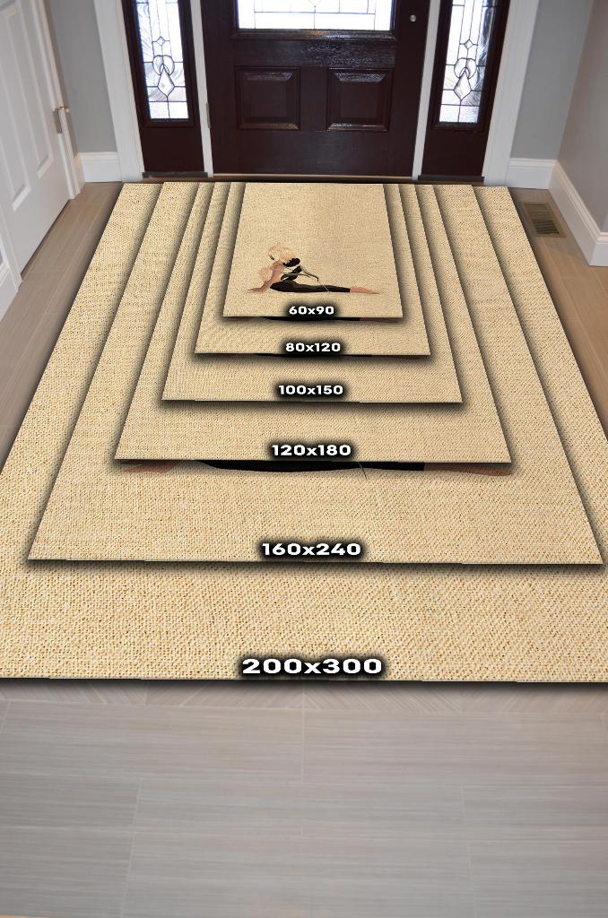 Homshtag Pilates Bej Renkli Yoga Sever Halısı Hediyelik Yıkanabilir Düz Renk Halı Meditasyon Halısı