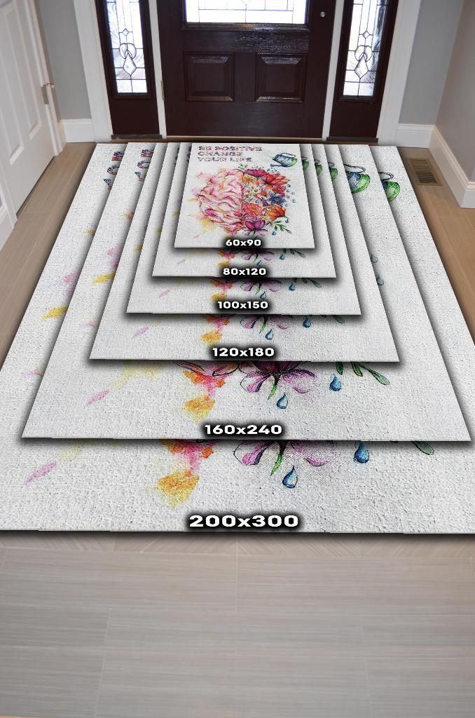 Pozitif Ol Hayatını Değiştir Dekoratif Halı