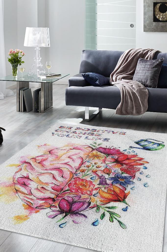 Pozitif Ol Hayatını Değiştir Dekoratif Halı