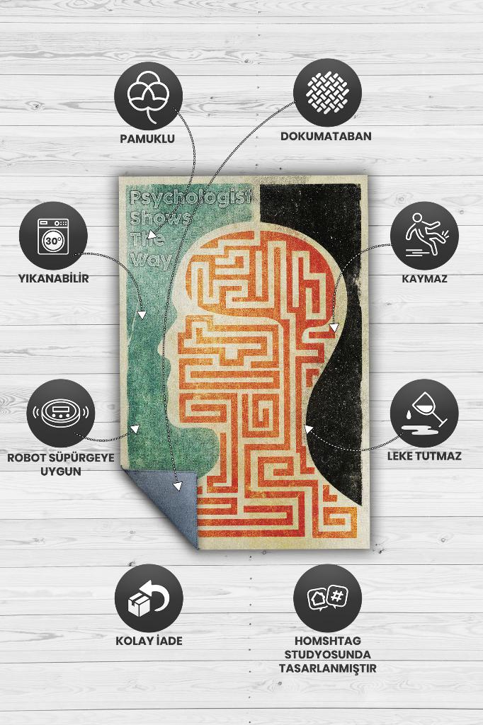 Psikolog Yolu Gösterir Dekoratif Halı