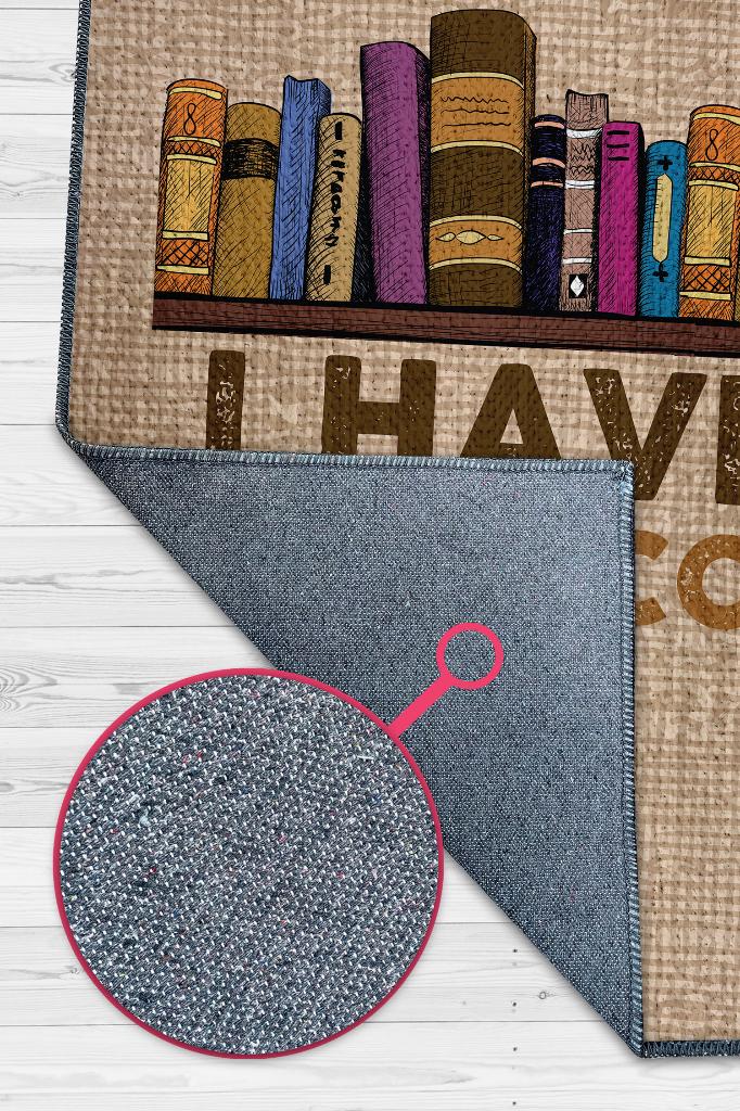 Raf Kontrolüm Yok Bej Renkli Kitap Sever Halısı Okuma Sever Çalışma Odası Halısı