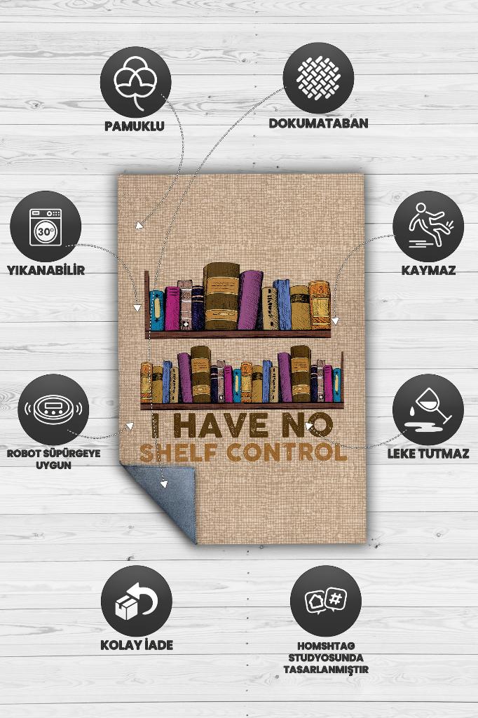 Raf Kontrolüm Yok Bej Renkli Kitap Sever Halısı Okuma Sever Çalışma Odası Halısı