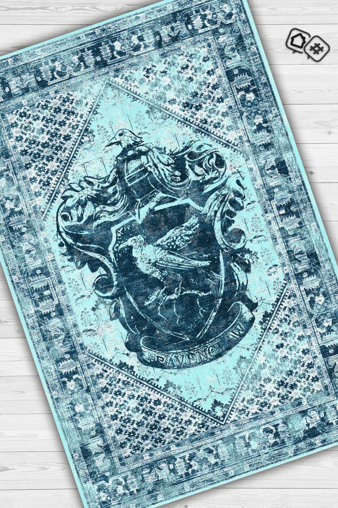 Ravenclaw Art Deco Harry Potter Desenli Halı Yıkanabilir Çocuk Odası Halısı Çok Renkli Halı