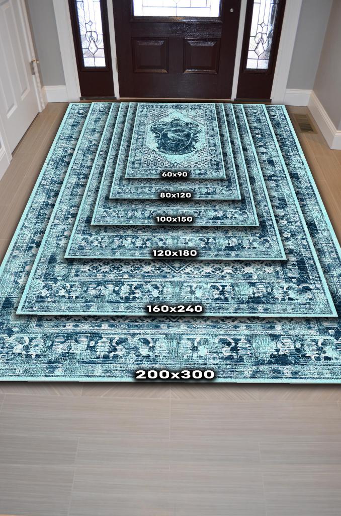 Ravenclaw Art Deco Harry Potter Desenli Halı Yıkanabilir Çocuk Odası Halısı Çok Renkli Halı