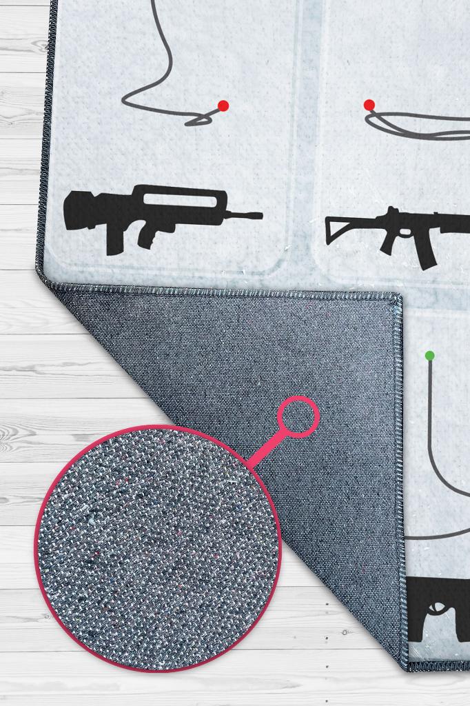 Recoil Beyaz Renk Oyuncu Halı Açık Renk Gamer Temalı Halı Counter Strike Sever Hediye Halı