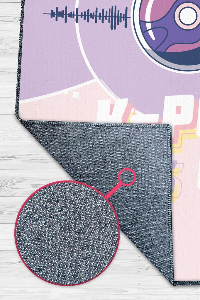 Sadece K-pop Çok Renkli Pembe Mor Kpop Sever Genç Odası Halısı Modern Dokuma Hediyelik Halı