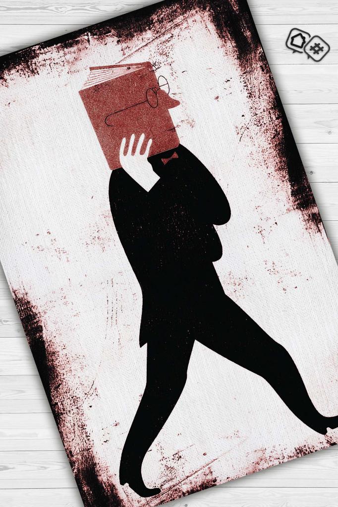 Sadece Kitap Krem Renkli Kitap Sever Halısı Okuma Sever Çalışma Odası Halısı