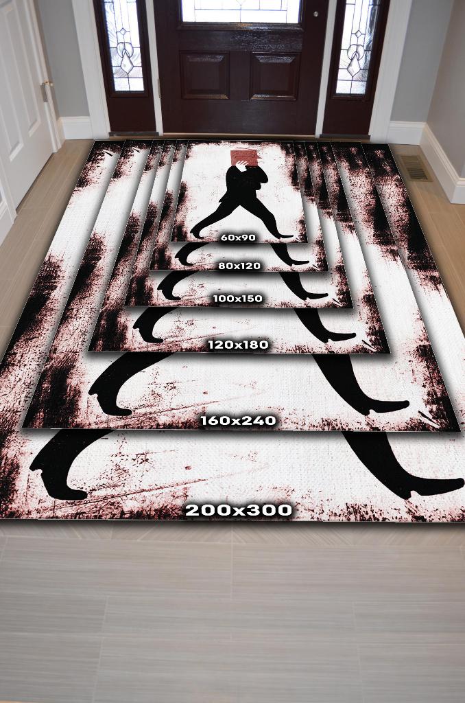 Sadece Kitap Krem Renkli Kitap Sever Halısı Okuma Sever Çalışma Odası Halısı