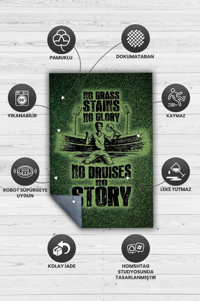 Sahadaki Zafer Çok Renkli Oyuncu Halısı Yeşil Renk Gamer Temalı Halı Pes Sever Hediye Halı