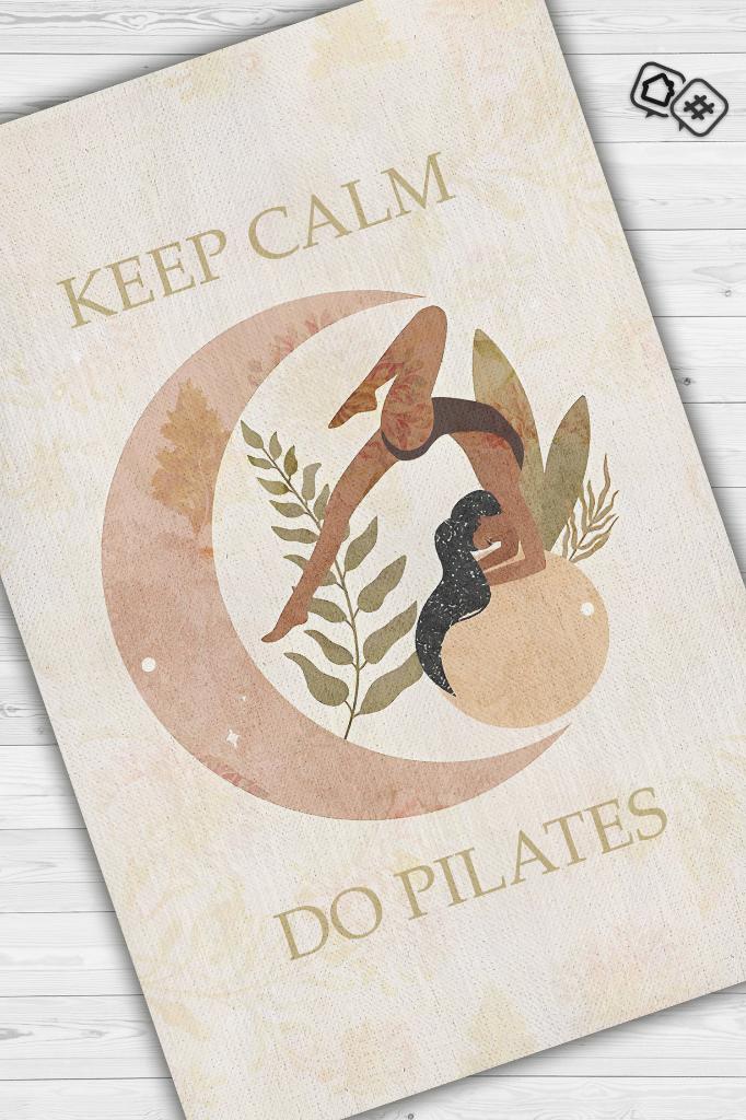 Sakin Ol Pilates Yap Pamuklu Dokuma Tabanlı Yıkanabilir Kaymaz Dekoratif Halı
