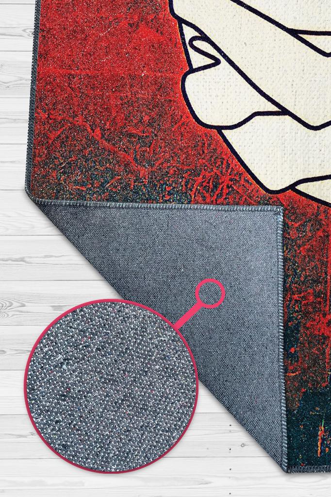 Sarılan Kalpler Çok Renkli Gölgeli Dekoratif Salon Halısı Seviliye Hediye Halı Kırmızı Halı